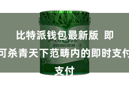比特派钱包最新版  即可杀青天下范畴内的即时支付